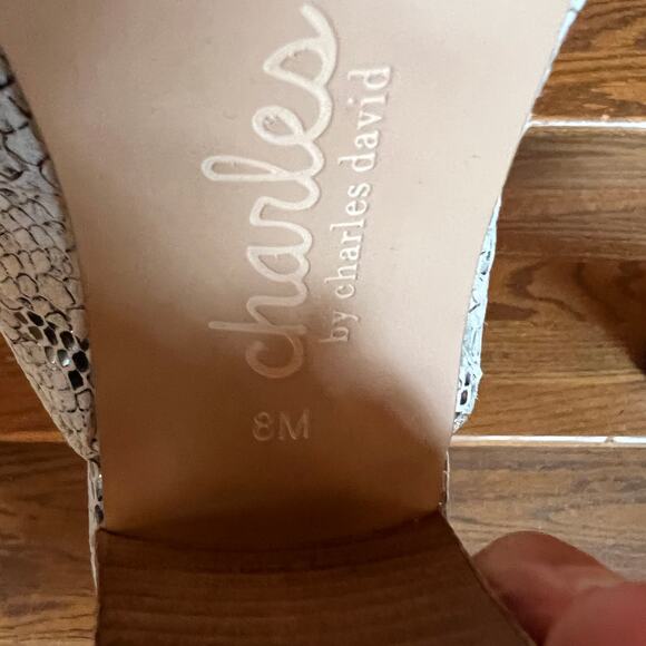 Charles by Charles David Reptile Print Maison Block-Heel City Sandals - SIZE 8M - Picture 6 of 12